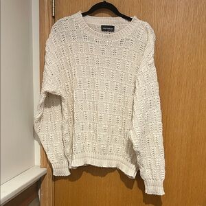 Vintage Ivory Knit Crewneck Sweater - Women